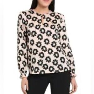 Ted Baker Pink and Black Floral Blouse